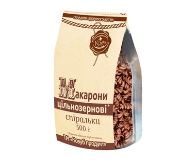 Макароны цельнозерновые Спиральки TM Козуб продукт 500 g