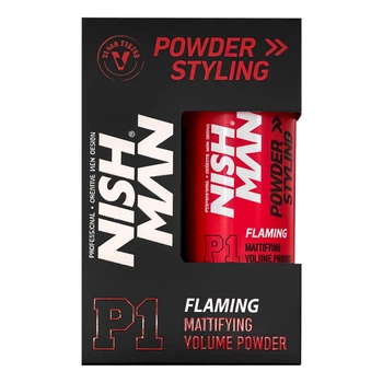 Пудра для створення об'єму матова Nishman P1 Hair Styling Powder Wax Flaming 20г