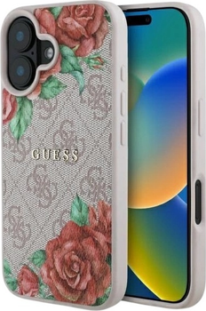 Etui Guess 4G Flowers Print MagSafe do Apple iPhone 16 Pink (GUHMP16SP4ROPEMCP)
