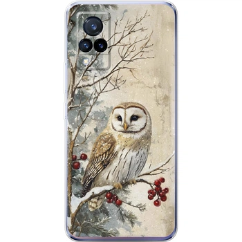 Силиконовый чехол BoxFace Vivo V21 Christmas Owl (43146-up2645)