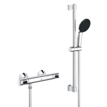 Змішувач термостатичний для душу Grohe QuickFix Precision Flow з душовим гарнітуром, хром (34800001)