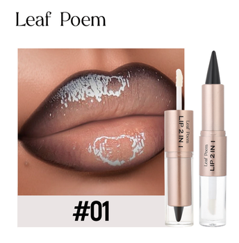 Двухстороннее средство для губ (Карандаш + Глянец) Leaf Poem Lip 2 in 1 Эффект Омбре / Плампер. Оттенок 01(II) 34448