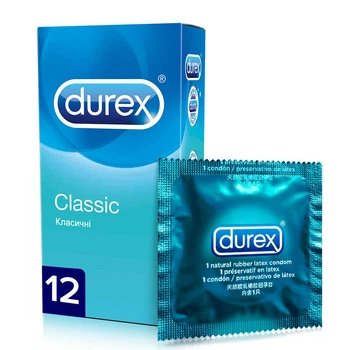 Презервативи латексні з силіконовою змазкою Durex Сlassic (класичні) 12 шт.(5010232954243)