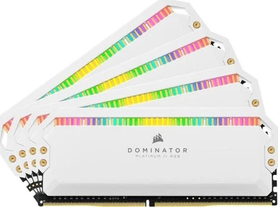 Пам'ять для настільних комп'ютерів Corsair 64 GB (4x16GB) DDR4 3200 MHz Dominator Platinum RGB White (CMT64GX4M4E3200C16W)