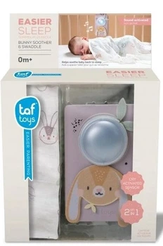 Заспокійливий набір Taf Toys Кролик-усипляч із датчиком звуку + пелюшка-сповивач 259-13305 (0605566133058)