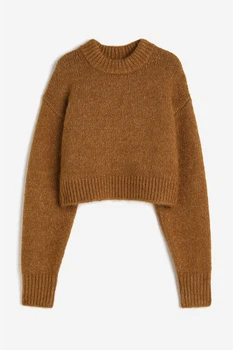 Джемпер оверсайз з шерстью та альпакою H&M 271191546_mustard XL Горчичный