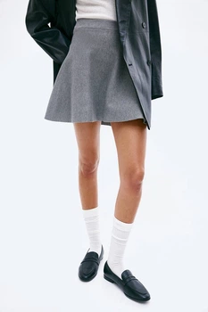 Спідниця в'язана H&M 271243565_grey L Сірий