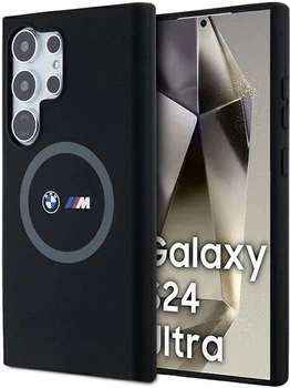 Etui plecki BMW M Silicone Printed Ring MagSafe do Samsung Galaxy S24 Ultra Black (BMHMS24L23SROK)