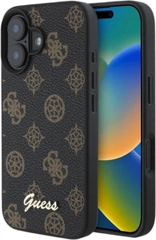 Etui Guess Peony Script MagSafe do Apple iPhone 16 Black (GUHMP16SPGPYSK)