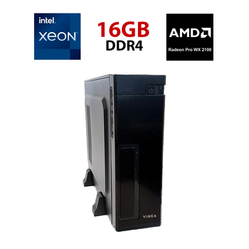 Рабочая станция Vinga CS302B SFF / Intel Xeon E5-2630 v3 (8 (16) ядер по 2.4 - 3.2 GHz) / 16 GB DDR4 / 256 GB SSD / AMD Radeon Pro WX 2100, 2 GB GDDR5, 64-bit / Unlock TB б/у