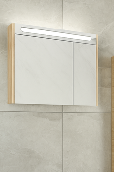 Дзеркальна шафа Aquanil Napoli Dorado 80 800х730х170 мм, колір під дерево