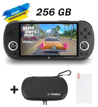 Портативная приставка TRIMUI SMART PRO 256Gb, 14500 игр / Игровая консоль (игры PSP, PS1) c Чехлом и Стеклом