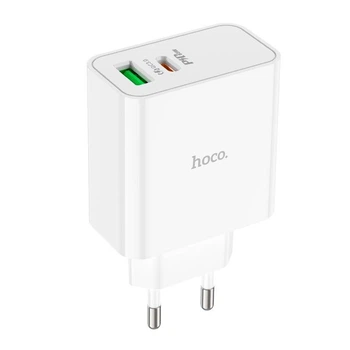 Адаптер сетевой HOCO Awesome C113A |1USB/1Type-C, 65W/3A, PD/QC|