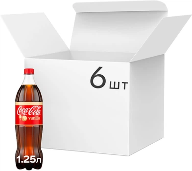 Упаковка безалкогольного напитка Coca-Cola Vanilla 1.25 л х 6 шт (5449000099389)