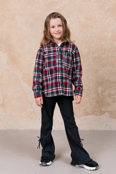 Сорочка в клітинку з кашеміру для підлітків Denchik 140 Червоний (dn-8565-24)