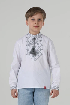 Дитяча вишиванка для хлопчика Folk Moda 122 Білий (6070-306911171)