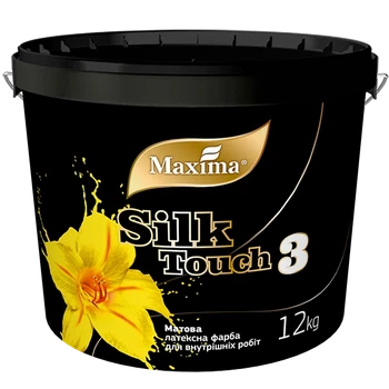 Матовая латексная краска для внутренних работ "Silk Touch 3" Maxima белый (база А) матовый 1.2 кг