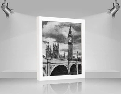 Фоторамка пластиковая 20х20 багет: AM1513-015-3 Белый (с глянцевым стеклом 1-1.5мм, двп) EmojiFrame