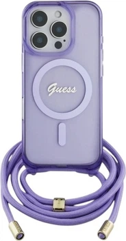 Etui Guess Crossbody Cord Script MagSafe do Apple iPhone 16 Pro Max Purple (GUHMP16XHCTSGNSU)