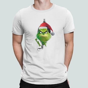 Чоловіча Новорічна футболка Stedman з принтом Ew people Grinch Грінч Різдво Білий L