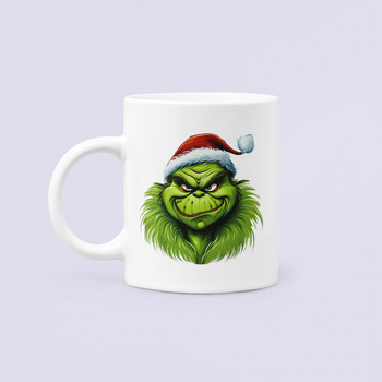 Чашка Керамическая Кружка с принтом Grinch Гринч злой Рождество Белая 330 мл