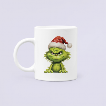 Чашка Керамическая Кружка с принтом Grinch Гринч крошка Рождество Белая 330 мл