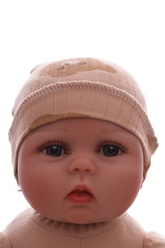 Шапка в рубчик Babykroha з Ведмедиком коричнева 0м+ (54009)