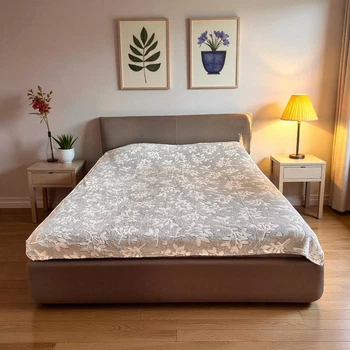 Плед Евро Colorful Home "Стрижка" 200 х 220 см (42617) Белые веточки на сером