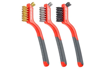 Набор щеток ручных Intertool 180мм сталь x латунь x нейлон (3шт) (BT-0006)