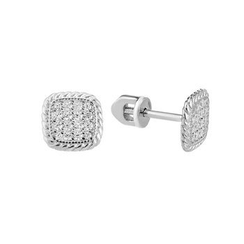 Сережки-пусети (гвоздики) срібні з розсипом Silver Style (30471.12 sku:2300102909439)