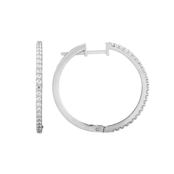Серьги-кольца (конго) серебряные дорожка с фианитами Silver Style (20681.15 sku:2300103244768)