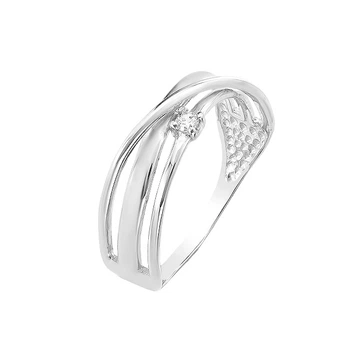 Кольцо серебряное фантазия с фианитом Silver Style 16 р. (КВ2383 sku:4443007218454)