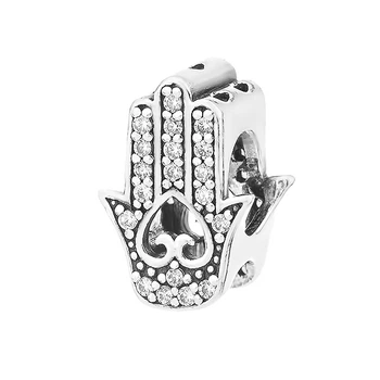 Шарм бусина серебряная Хамса с фианитами Silver Style (84758б* sku:4000014954562)