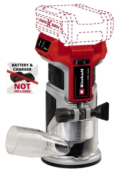Фрезер кромковий акумуляторний Einhell Professional TP-ET 18LI BL - Solo 18В цанга 6 та 8мм 10000-30 (00123497)