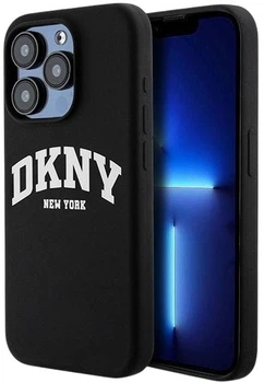 Etui DKNY Liquid Silicone White Printed Logo MagSafe do Apple iPhone 13 Pro Max Black (3666339266646)