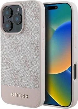 Etui Guess 4G Bottom Stripe do Apple iPhone 16 Pro Pink (GUHCP16LG4GLPI)