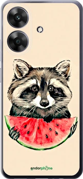 Чохол на Realme Narzo N61 Енотик з кавуном "4605u-3974-70447"