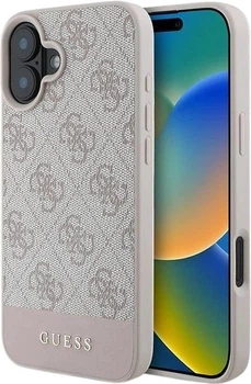 Etui Guess 4G Bottom Stripe do Apple iPhone 16 Plus Pink (GUHCP16MG4GLPI)