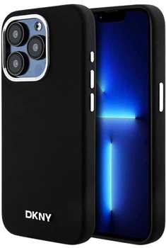 Etui DKNY Liquid Silicone Small Metal Logo MagSafe do Apple iPhone 14 Pro Black (3666339265694)
