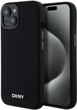 Etui DKNY Liquid Silicone Small Metal Logo MagSafe do Apple iPhone 14 / 15 / 13 Black (3666339265670)