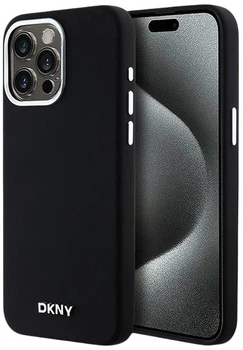 Etui DKNY Liquid Silicone Small Metal Logo MagSafe do Apple iPhone 14 Pro Max Black (3666339265700)