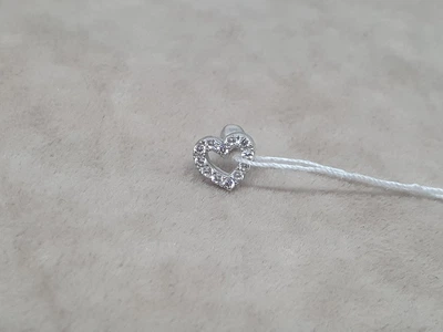 Серебряная серьга для пирсинга хеликса с фианитами. 40104ШТ