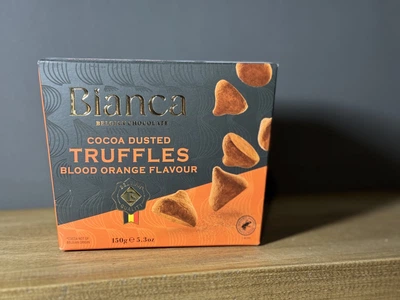 Цукерки трюфель Бельгійський шоколад Bianca Truffles Bianca Blood Orange Flavour з кривавим апельсином, 150г (Бельгія)