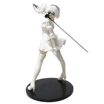 Аниме фигурка 2B белая | Nier: Automata / Yorha No.2 Type B | коллекционная статуэтка 18.5 см | PVC | с мечом | Bandai (GS944)