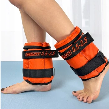 Утяжелители для ног и рук EasyFit EF-WHT-0,5-2,5, наборные 0,5×2,5 кг, оранжевые (2 шт.), кварцевый песок - для фитнеса и бега