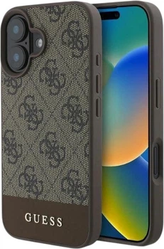 Etui Guess 4G Bottom Stripe do Apple iPhone 16 Brown (GUHCP16SG4GLBR)