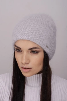 Жіноча шапка-ковпак з відворотом "Матрiца" Leks-Jolie Розмір (53-57) Колір (світло сірий)