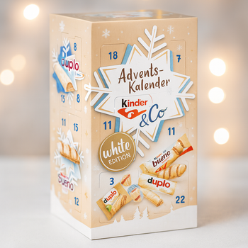 Адвент календар Kinder duplo White 263г Новорічний подарунок солодкий