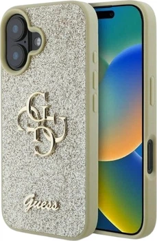 Панель Guess Fixed Glitter Big 4G для Apple iPhone 16 Gold (GUHCP16SHG4SGD)