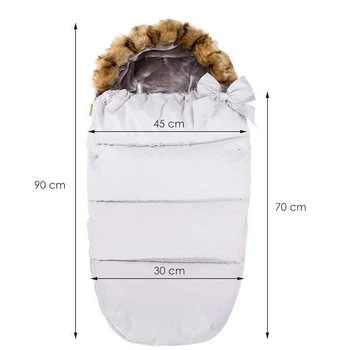 Конверт Springos SB0005 4 в 1 з хутром для коляски санок гондоли 90 см Світло сірий (5903021932686)